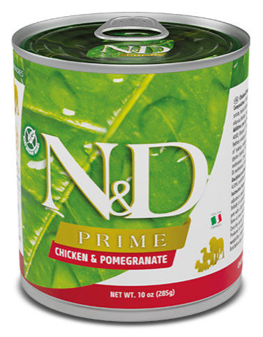 Farmina N&D Prime Adult Nassfutter – mit Huhn, Hering, Süßkartoffel & Granatapfel. Getreidefrei & nährstoffreich für ausgewachsene Hunde.