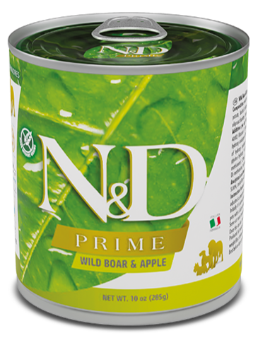Farmina N&D Prime Adult Nassfutter – mit Wildschwein, Hering, Süßkartoffel & Apfel. Getreidefrei & nährstoffreich für ausgewachsene Hunde.