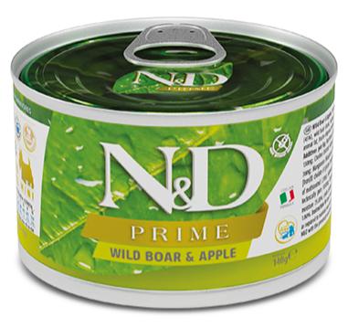 Farmina N&D Prime Adult Nassfutter – mit Wildschwein, Hering, Süßkartoffel & Apfel. Getreidefrei & nährstoffreich für ausgewachsene Hunde.