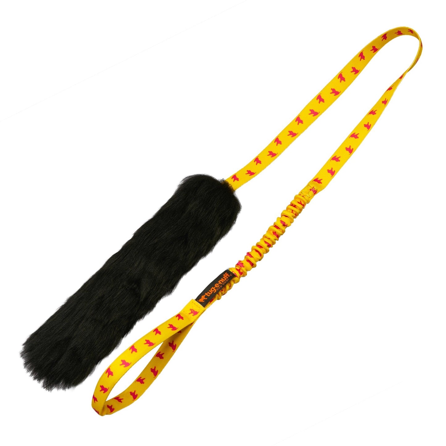 Bungee Chaser - Zerrspielzeug aus Schaffell - gelb/pink