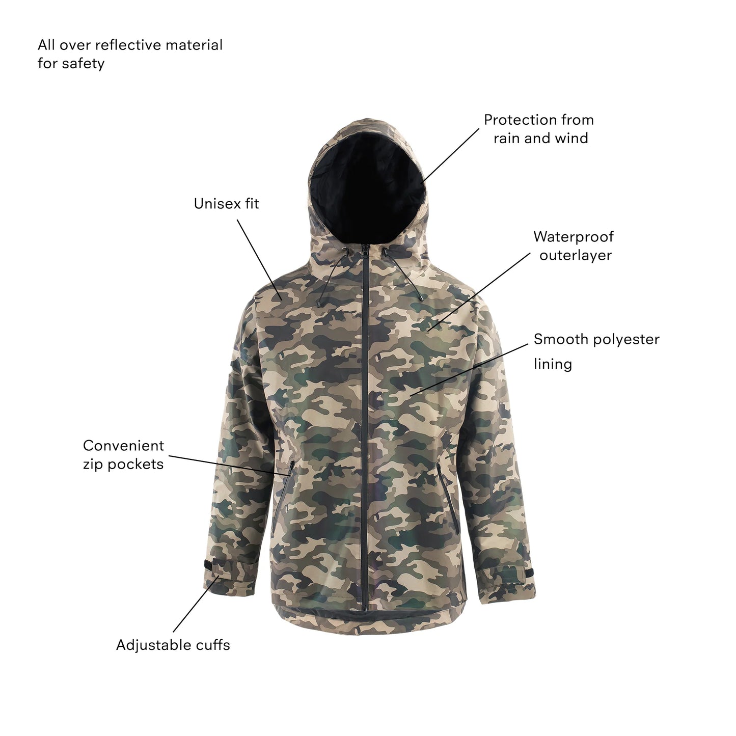 Regenjacke CAMO REFLEKTIEREND HERREN