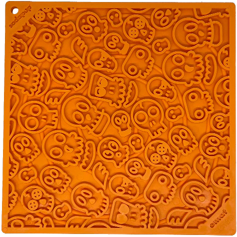 Schleckmatte im Totenkopf Halloween Design groß