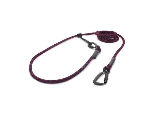 Easylong Twist Hundeleine MEDIUM schwarz mit pinken Nähten