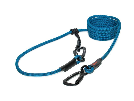 Easylong Twist Hundeleine MEDIUM blau mit schwarzen Punkten