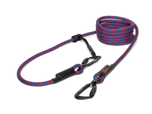 Easylong Twist Hundeleine MEDIUM blau mit roten Kreuzen