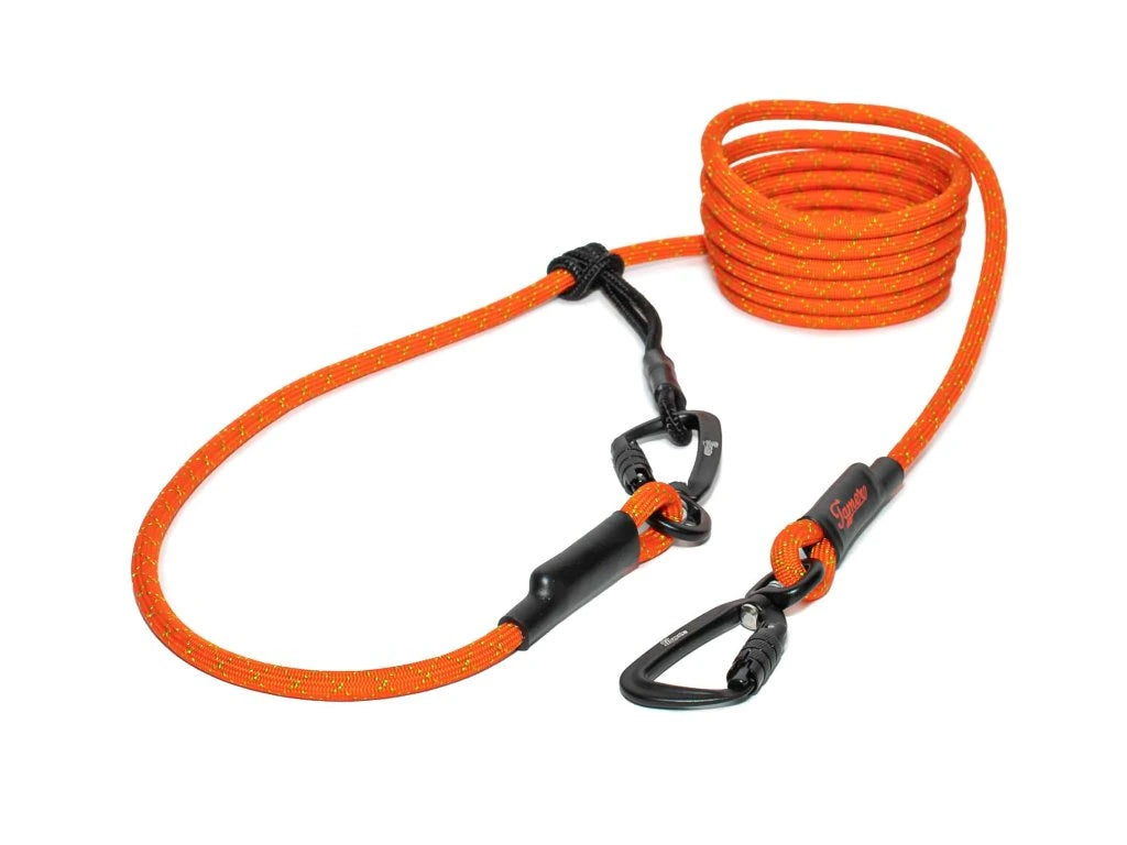 Easylong Twist Hundeleine MEDIUM orange mit grün