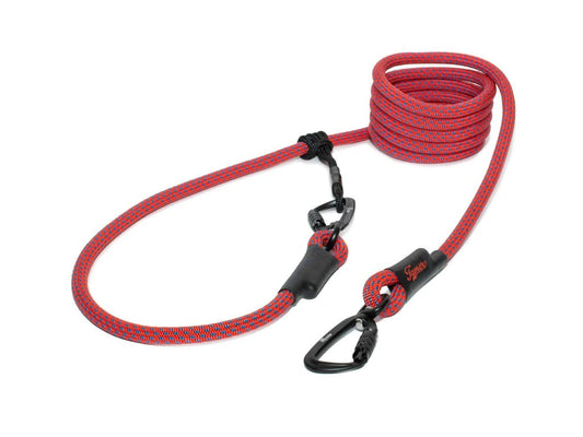Easylong Twist Hundeleine LARGE rot mit blauen Flecken