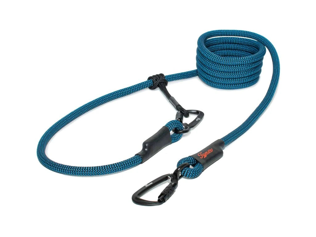 Easylong Twist Hundeleine LARGE schwarz und blau im Zickzack