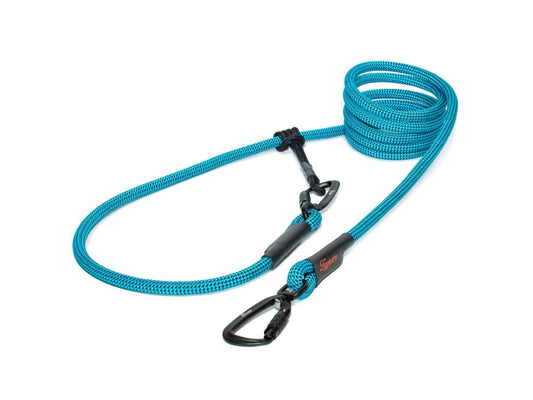 Easylong Twist Hundeleine LARGE blau mit schwarzen Punkten