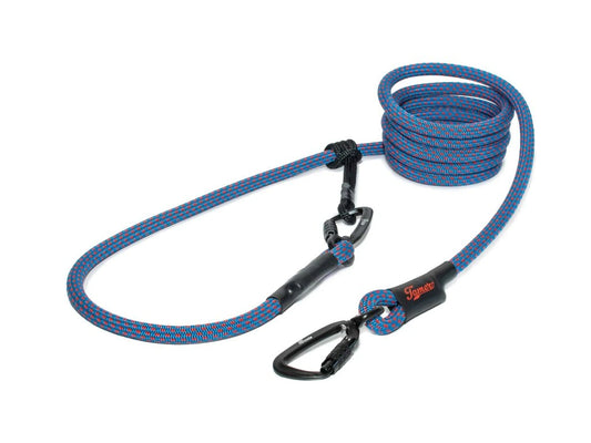 Easylong Twist Hundeleine LARGE blau mit roten Flecken