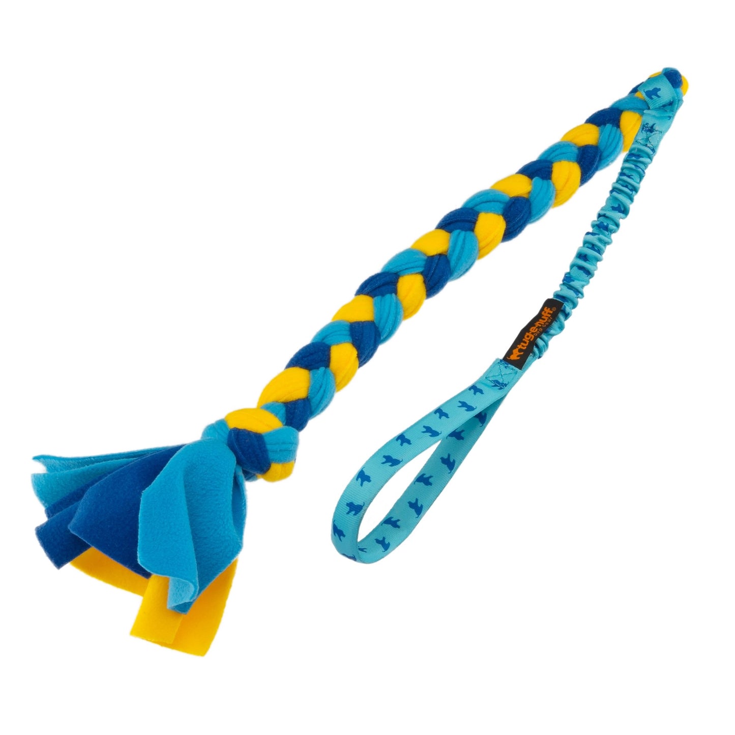 Bungee Handled Fleece - Zerrspielzeug - hellblau/blau/gelb